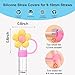 25 PCS Cute Silicone Straw Cover Cap for Stanley Cup Accessories,10mm Straw Topper Compatible with 30&40 Oz Tumbler,Simple Modern Straw Covers