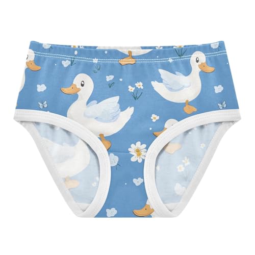 Wusikd Cute Duck Girls' Underwear Cotton Blue Girls Briefs Soft Toddler Underwear 2T