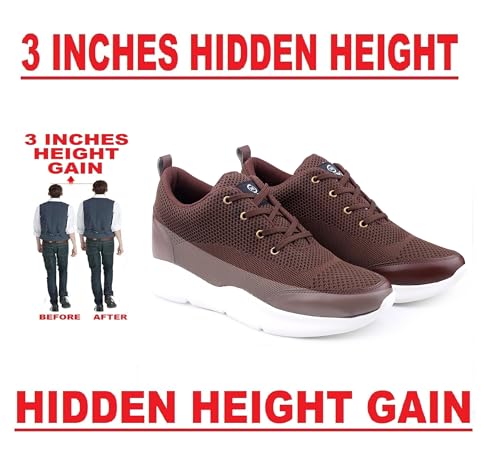 Image of Mens Global Rich's Men's 3 Inch Hidden Height Increasing Black,Blue,Brown,Grey Casual Sports Laceup Shoes with Eva Sole Casual Shoes