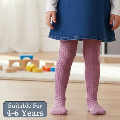 Image of SYGA Baby Tights For Girls Soft Cotton Infant Leggings Toddler Solid Knit Stockings Socks Newborn Warm Crochet Pants