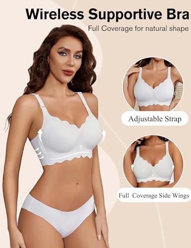 Image of Avidlove Wireless Bras for Women Comfort Seamless Bra Smooth Bralette Everyday Sleep Jelly Bras Regular and Plus