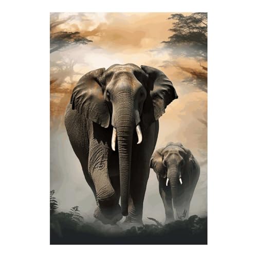Kit de peinture diamant éléphant ELUZZIZUT strass ronds