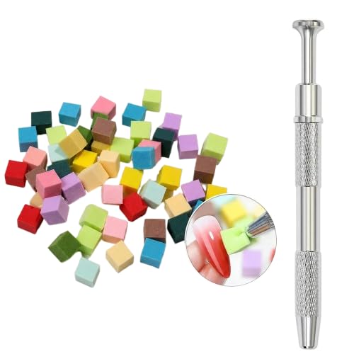Bolt Bee Nail Sponge 1 Metal Grabber with 50 Pcs Mini Replaceable Nail Sponges Blocks for Ombre Nail Art, Stamping Tools Nail Art Tools Nail-image-3