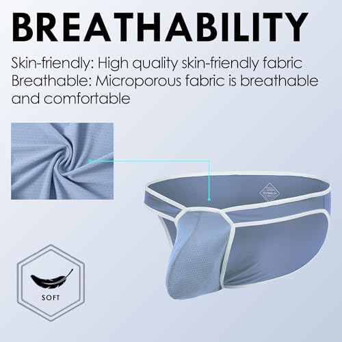 Mens Breathable Micro Mesh Underwear Sexy Bulge Enhancing Pouch Low Rise Stretch Briefs3