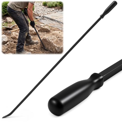 Image of 36 Inch Non-metal Striking Cap Pry Bar Long Heavy Duty Pry Bar with Mechanic's Handle for Positioning Aligning Prying Iron Worker Tools (Black)