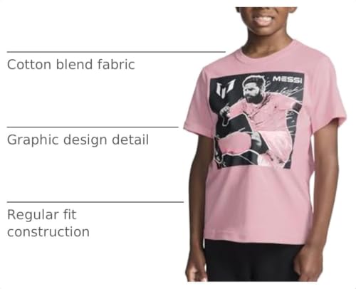 Image of Messi Boys' Lifestyle Short Sleeve T-Shirt, Slim-fit Graphic Tee
