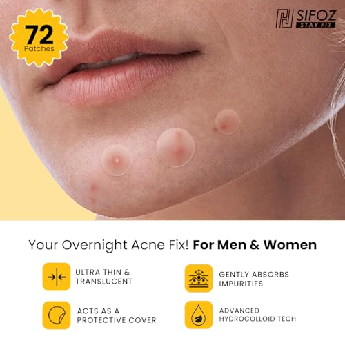 Image of Sifoz Acne Pimple Patch for Face - 72 Hydrocolloid Patches, Waterproof Overnight Treatment, Absorbs Oil, Reduces Scarring, Suitable for All Skin Types
