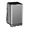 Full Automatic Washing Machine with LED Display, 10 Programs & 8 Water Levels Selections, 15.6Lbs for Home, RV, Camping, Apartment, Dorm – Grey