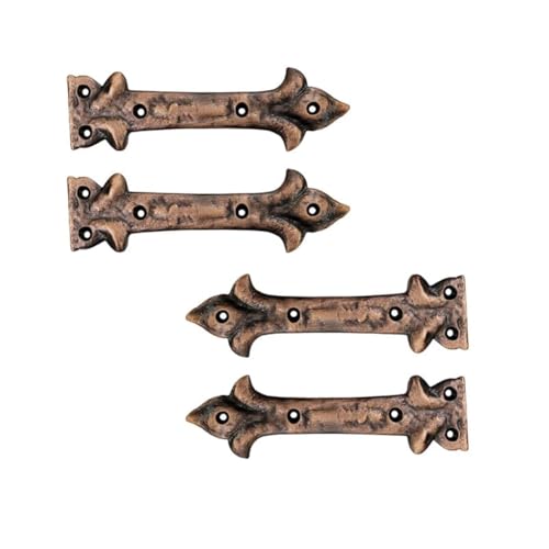 Image of Adonai Hardware inchAdonijah inch Antique Cast Iron Strap False or Faux or Dummy Hinge Front (6.5 inch x 4 Pack, Antique Copper) for Barn Doors, Gates, Cabinets, Wooden Box, Furniture, Chest, Trunks and Sheds