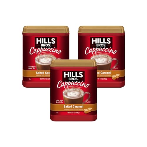 Hills Bros Salted Caramel Cappuccino, 14 Oz (Pack of 3)