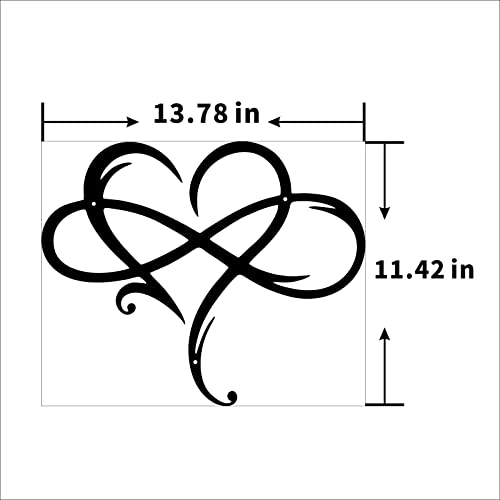 Hposan Infinity Heart Metal Wall Decor Art Eternal Love Infinite Heart Wall Decor Unique Infinity Heart Wall Decor Love Sign Plaque Steel Art Geometric Bedroomr Ornaments Cut Out For Home Wedding Decor thumb #1