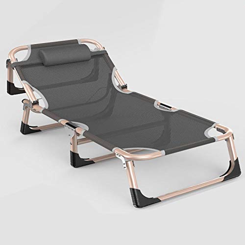 Chaise longue de plage inclinable contre le mal de dos relax jardin noir