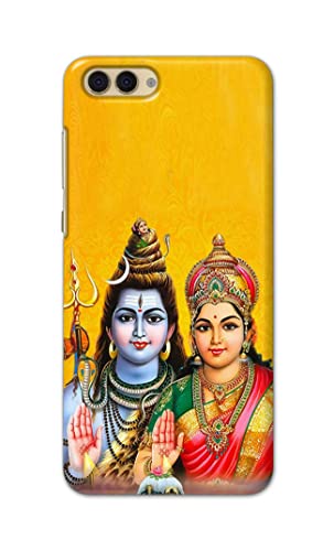 Image of PRINTFIDAA Lord Shiva Parvati Yellow Background Printed Designer Hard Back Case Cover for Honor View 10 -(TI) MVN1008