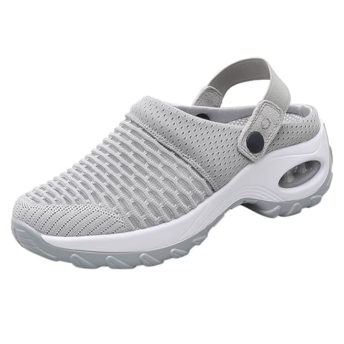op Schuhe Damen, Orthopädische Schuhe Damen Air Cushion Slip On Walking Orthopedic Diabetic Walking Shoes Freizeit Mesh Atmungsaktiv Sandals Hausschuhe rutschfest Gesundheitsschuhe