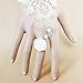 Daimay Choker Lace Necklace with Bracelet Set Punk Party Gothic Vintage Handmade Retro Gear Flower Bride Bracelet Wristband for Women - White