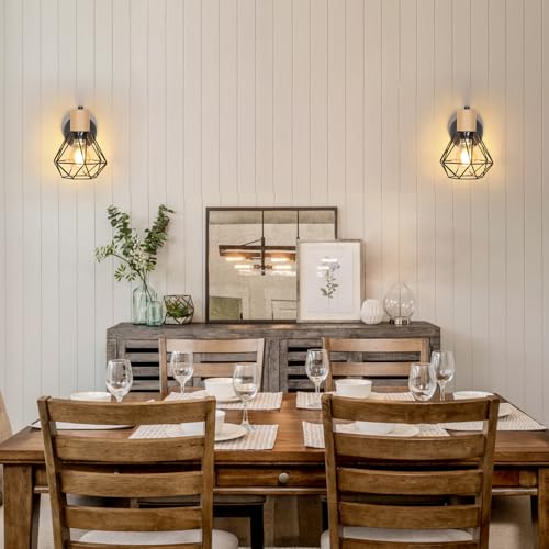 Aplique pared interior de madera con giro 360 grados Toolight negro E27 5
