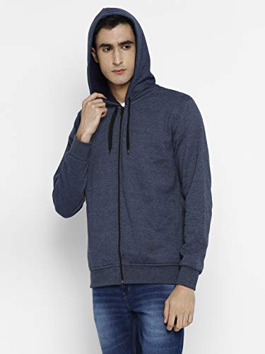 Image of Alan Jones Clothing Men's Solid Zipper Hooded Sweatshirt | Ribbed Hem, Lined Hood, Side Pockets, Durable Zip | Multiple Colors