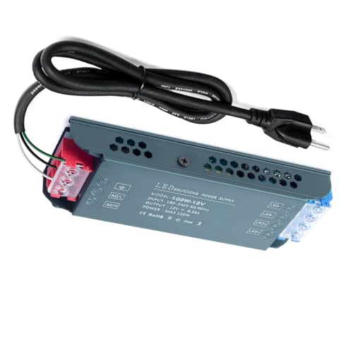 Image of QNNP LED Driver 100 Watts 12V with Plug Low Voltage Transformer Power Supply Transformer Adapter AC 100V-265V to 12 DC, LED Power Supply for Indoor Lighting