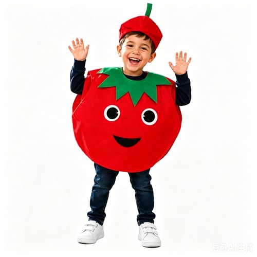 Disfraz infantil de tomate talla única rojo miniatura 4