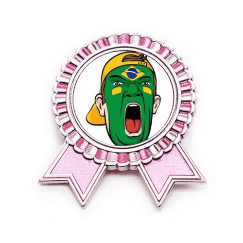 Broche drapeau du Brésil rose M en métal aux finitions soignées