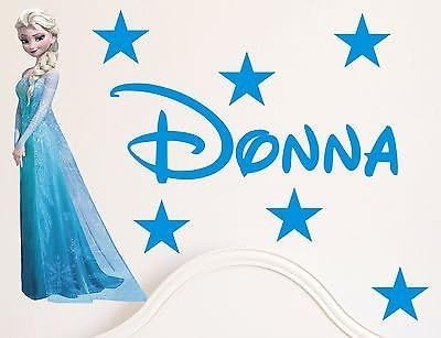 Vinylgraphicsonline Frozen Elsa Disney Wall Sticker Kit For Girls Bedrooms - Full Colour Decals Baby Pink Small