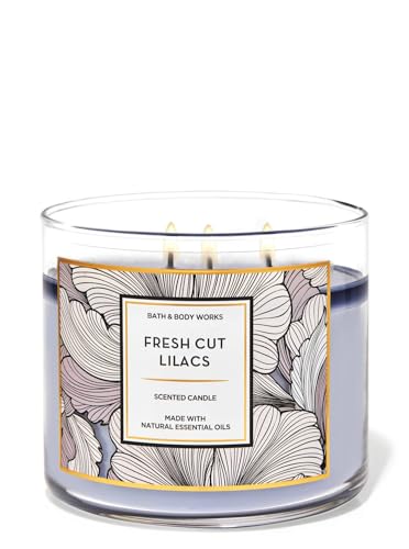 White Barn Bath & Body Works 3-Wick Scented Candle in Fresh Cut Lilacs (2021) Purple