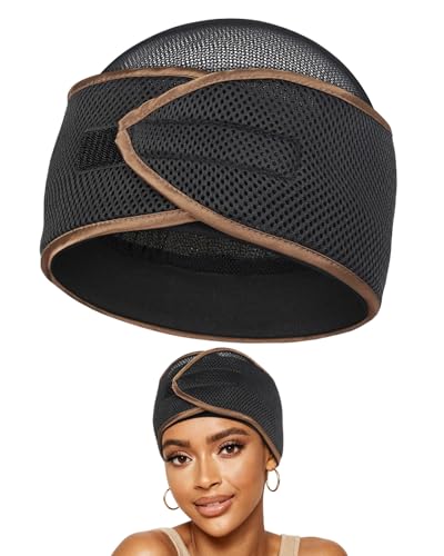 FocusCare 2-in-1 Anti-Slip Hair Wrap for Sleep Mesh Durag Cap for Pixie Cut Short Hair Adjustable Hook and Loop Fastener Closure