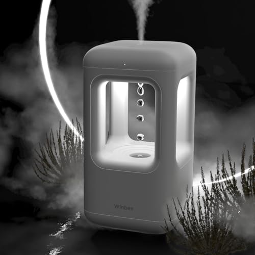 Winben White Mini Plant Humidifier - Portable Desktop Cool Mist for Indoor Plants, Bedroom (0.6L, Auto Shut-Off)