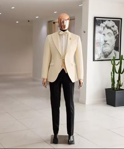 Men's Suit Casual One Button Tuxedo Jacket Pants Single Breasted Vest for Meeting Christmas2