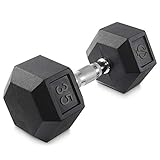 Philosophy Gym Rubber Coated Hex Dumbbell Hand Weight, 35 lbs