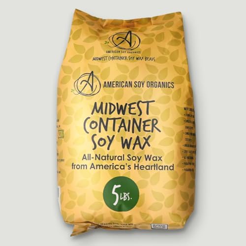 American Soy Organics 100% Midwest Soy Wax Beads, Candle Wax, 5 lbs