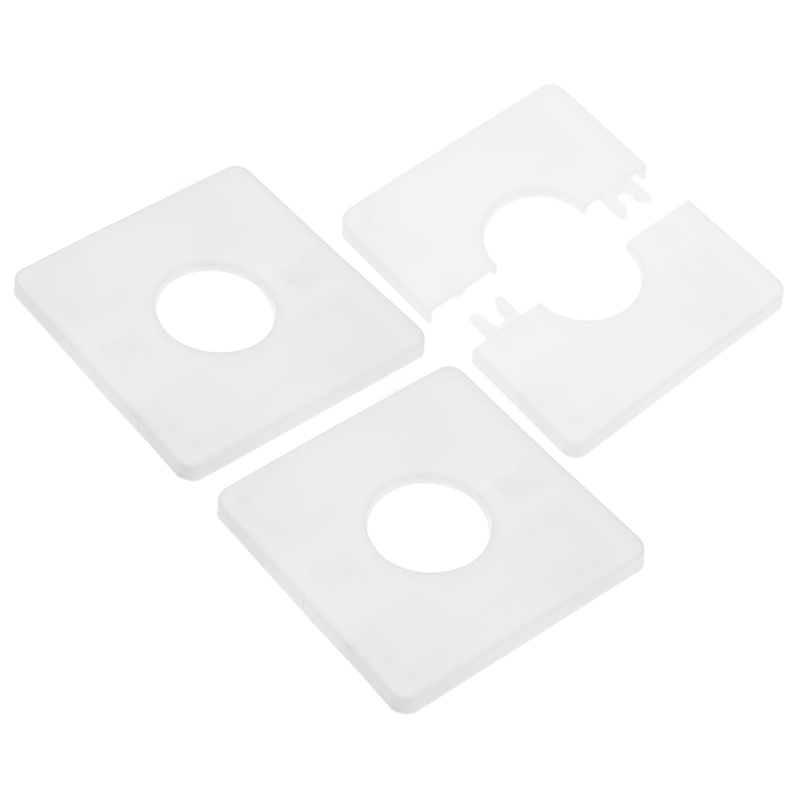 M METERXITY 3-Pack Wall Split Flange, ABS Square Self-Adhesive Escutcheon Plate Cover Buckle for 32mm/1.26 in Dia Pipe Accessories/Floor/Ceiling, Plumbing Cover Plates [White,7mm/0.28in H]