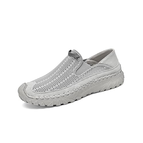 Asifn Mens Mesh Loafers Outdoor Lightweight Hiking Breathable Comfortable Work Shoes Non-Slip Driving Casual