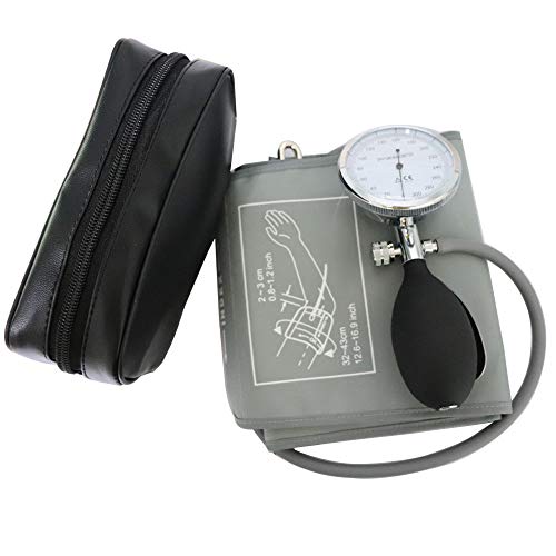 Manual Blood Pressure Cuff, Single Tube Cuff with Pressure Gauge and Inflation Bulb 32-43 cm arm Circumference Gray (Large Adult)