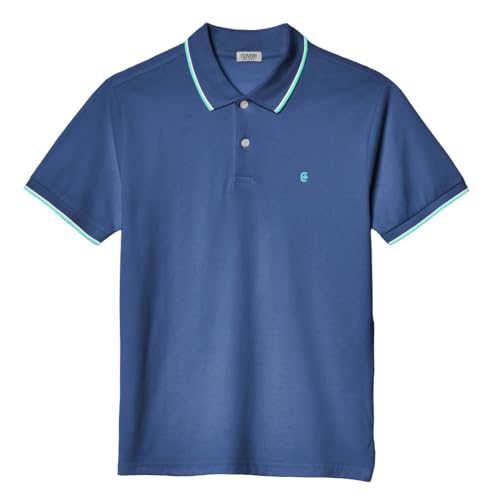 Stagione: Polo Uomo 3 Bottoni Manica Corta Taglie Forti Blu Leggera