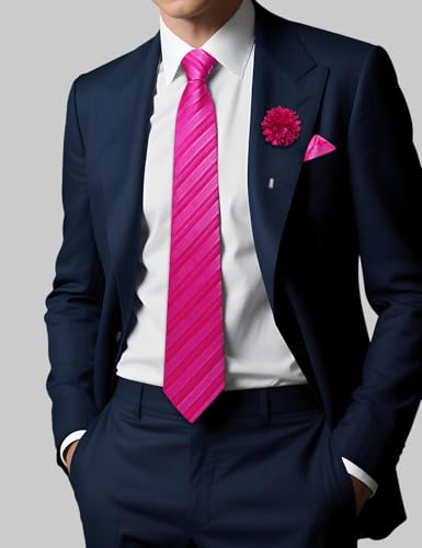 Image of DiBanGu Mens Zipper Tie Silk Pre-Tied Necktie with Gift Box