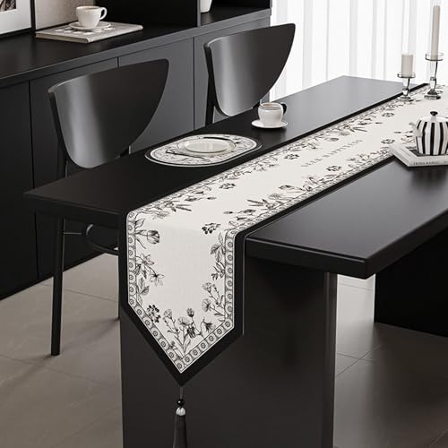 Chemin de table lavable en lin style rétro pour déco mariage