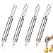 4 forchette per patate, forchette per patate, in acciaio inox, con 3 denti, per patate o per pannocchie in acciaio inox immagine