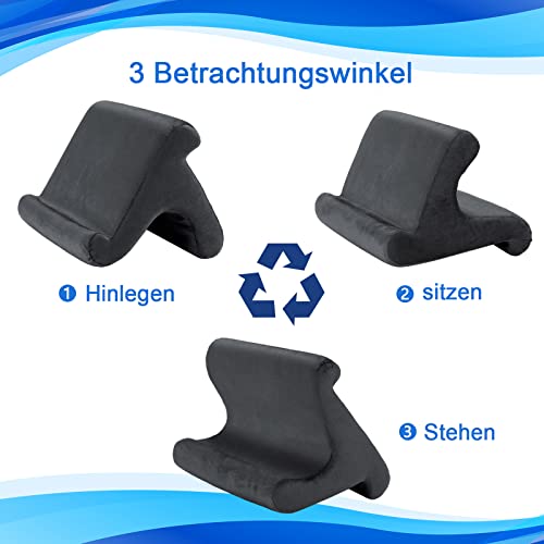 SAMHOUSING Tablet Pillow Stand - Holder & Dock for Bed with 3 Viewing Angles, Compatible with Tablets, Phones & iPad Pro 9.7, 10.5, 12.9 Air Mini 4, 3, Kindle, E-Reader & Books (Grey)