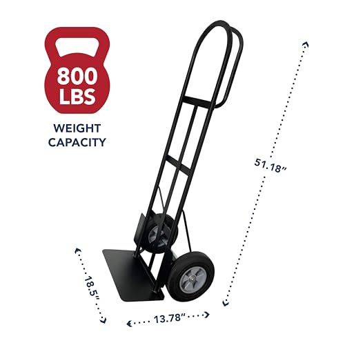Olympia Tools 800 Lb Steel Hand Truck with D Handle and 10" Pneumatic Wheels for Home and Office Use by Olympia Tools - Image 2