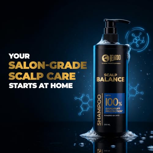 Image of Beardo Studio Professional Scalp Balance Shampoo for Men | Salon-Grade Scalp Care at Home | Deep Cleansing Shampoo with Climbazole & Menthol | Helps Control Dandruff, Excess Oil & Itchy Scalp | 200ml
