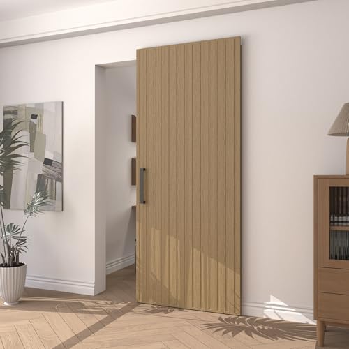 JUBEST 36"x86" Concealed Sliding Barn Door with Soft Close Hardware