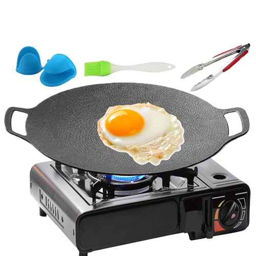 Sartén Plancha Coreana - Plancha de Hierro Fundido para Cocina con Asas | Utensilios de Cocina...