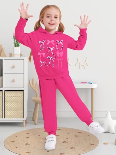Toddler Baby Girl Clothes Fall Outfits Bowknot Sweatshirt Top Pants Set for Girls 18 24 Months 2T 3T 4T 5T 6-7 Years4