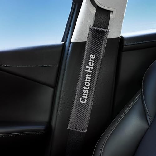 Carbon Fiber Seat Belt Cover Pad, Soft Cushion for Car Seat Straps, 11.8 Inch Universal Fit for Adults and Children