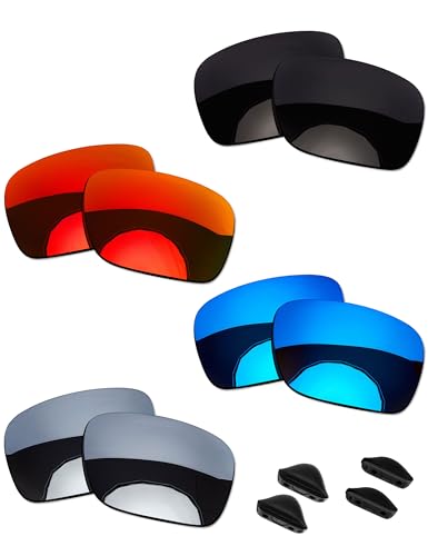 Image of OOWLIT 4 Pairs Replacement Sunglass Lenses & Nose Pads Compatible with Oakley Turbine OO9263 Polarized