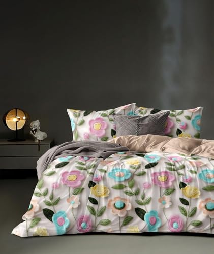 Image of Budget Plus 7D Cotton Feel Super Soft Fabric King Size bedsheet 7D Print Bedsheet for Double Bed with 2 Pillow Covers.