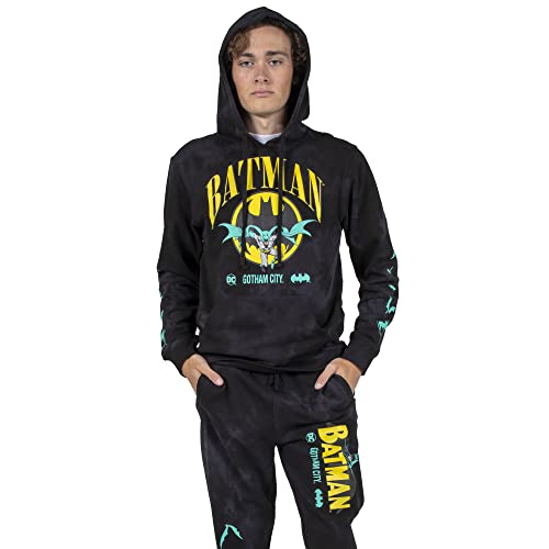 Bioworld Batman Gotham City Black Wash Men's Hoodie & Jogger Set