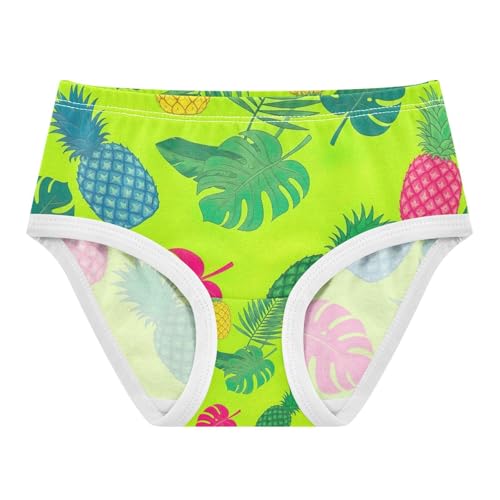 Tropical Leaves Pineapples Green Toddler Girl Underwear, Girls Underwear Cotton, 2T–8 Years - Main Image