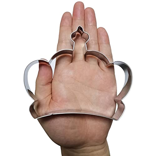 Large Size Crown Shaped Cookie Cutter, Stainless Steel Queen/King/Prince/Princess Crown Cookie Cutter, 4.6 Inches (Model 1) #TOP1